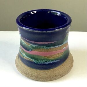 Art Pottery Votive Vase SpartaWare Handmade Crafted Artist Signed by Thor 2014